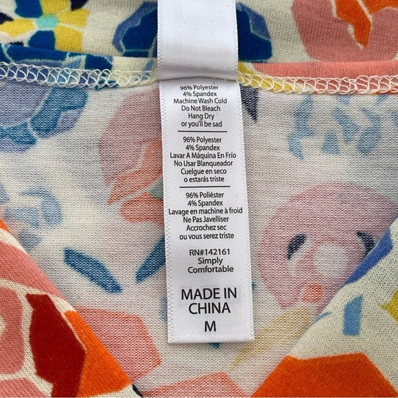 LuLaRoe Classic Tee Birds & Flowers Size Medium - Picture 7 of 9